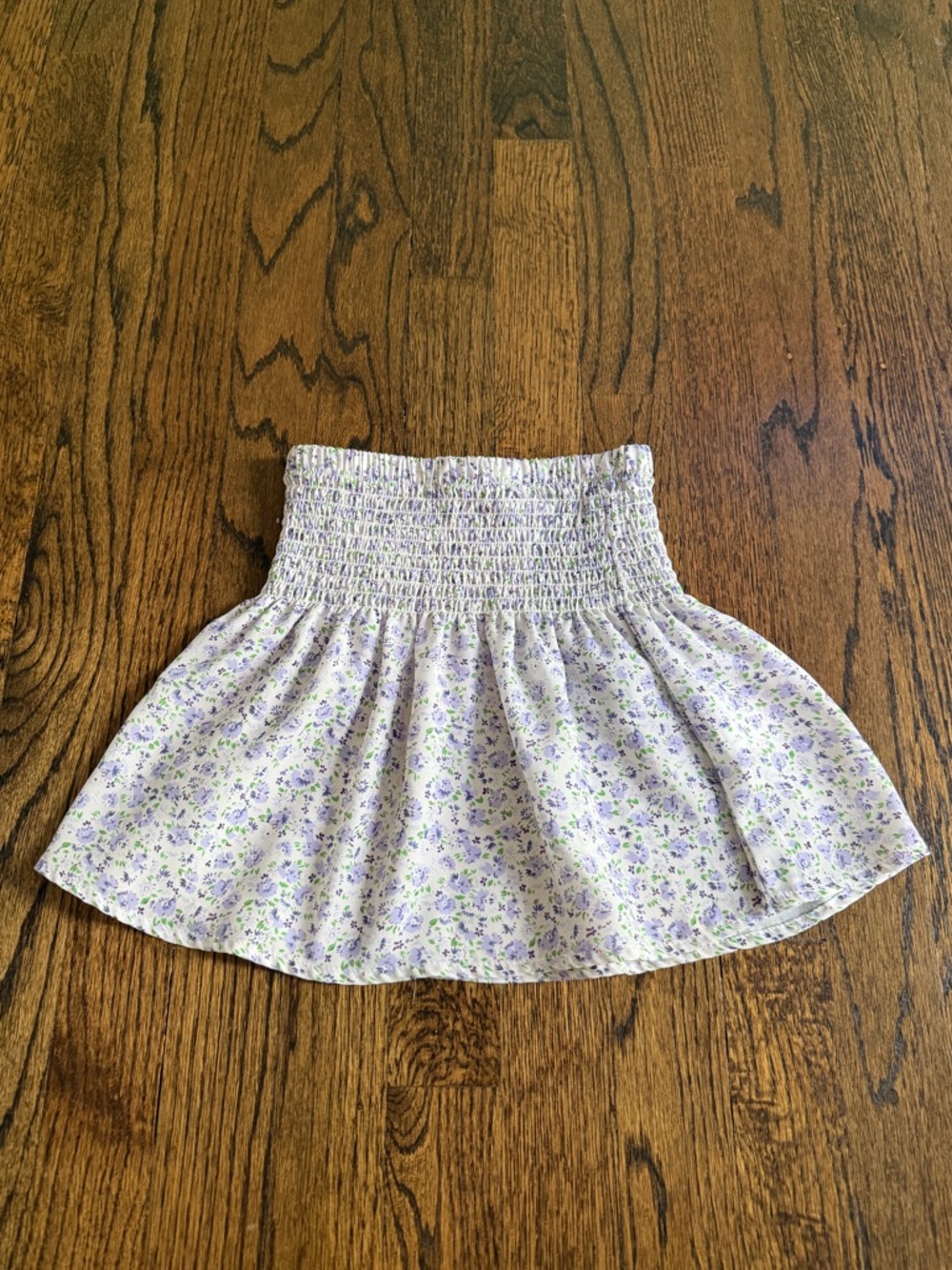 Little English Lavender Floral Smocked Waist Skirt